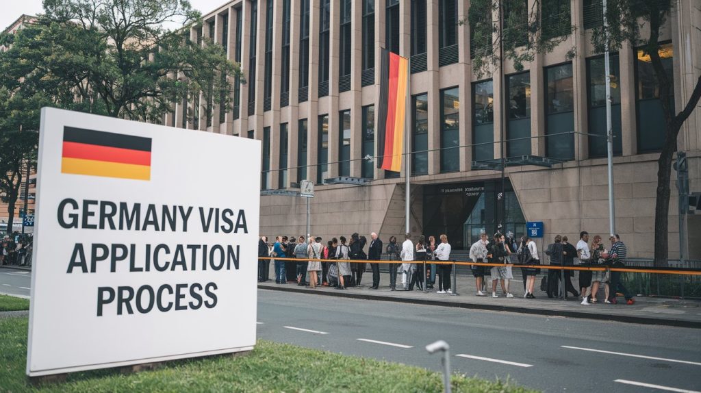 A Photo Of A German Consulate Building With A Larg